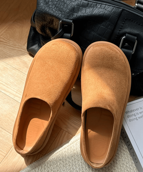 unisex minimal puff mule shoes /3color　NL2378