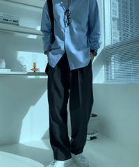 relaxed pleated trousers /2color　NL2160