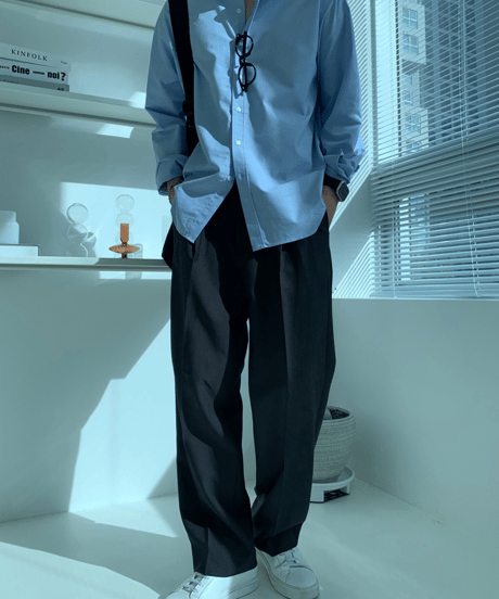 relaxed pleated trousers /2color　NL2160