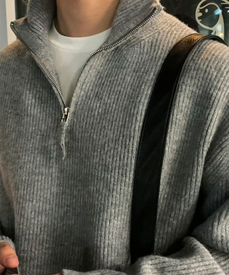 half zip ribbed pullover knit /4color　NL2105