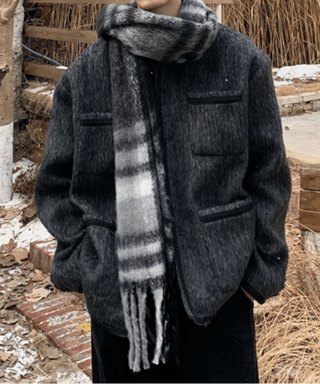 collarless tweed jacket　NL2084