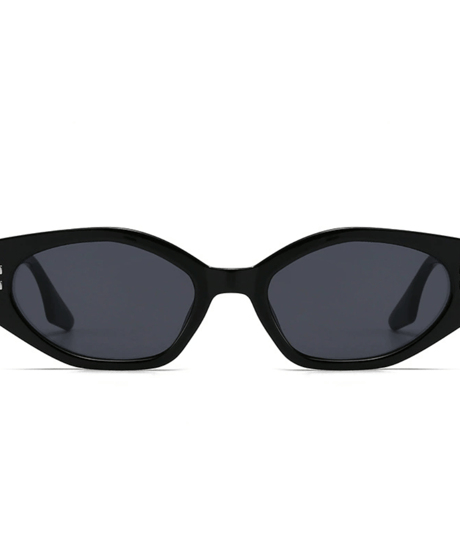 retro oval narrow sunglasses black　NL2269