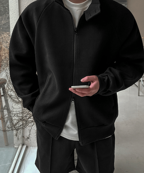oversized raglan double zip jacket /2color　NL2139