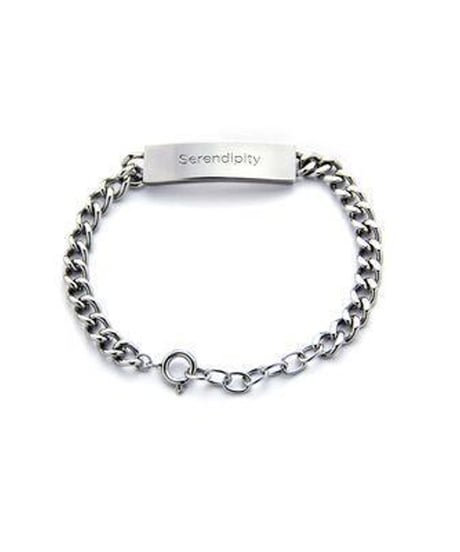 silver chain id plate bracelet　NL2190