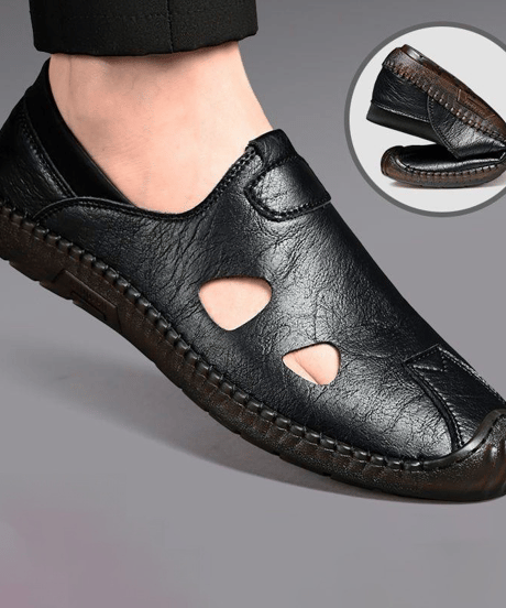 breathable leather slip-on summer sandals /2color　NL2389