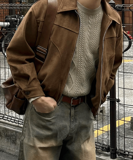 western faux suede bomber jacket　NL2174