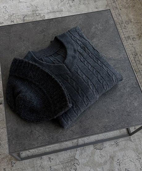 oversize twist vneckknit pullover　NL2088