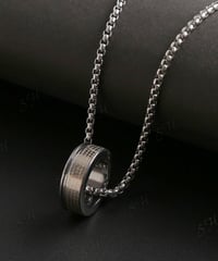 spanish lord's prayer ring pendant box chain necklace　NL2211