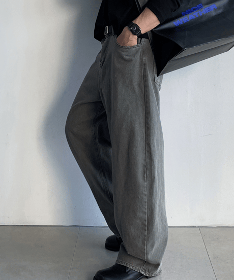 loose fit wide denim pants /2color　NL2357