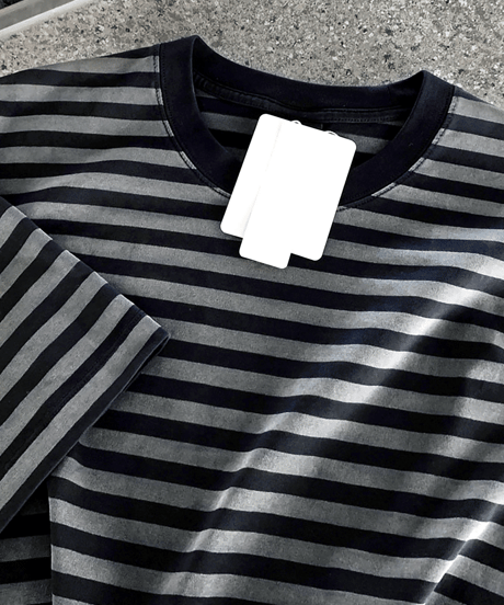 charcoal gray striped tee　NL2143