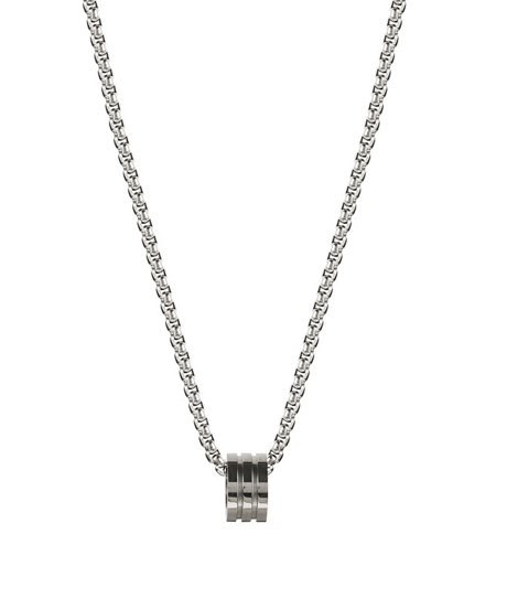 silver barrel charm chain necklace　NL2213
