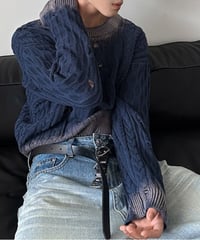 distressed cable knit /2color　NL2009
