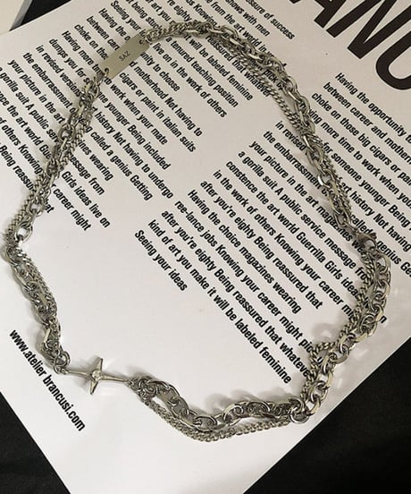 layered star charm chain necklace　NL2194