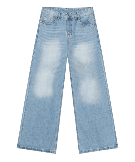 wideleg faded denimpants/5color　NL2083