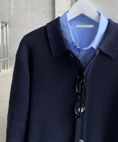 collar ribbed knit cardigan /3color　NL2117