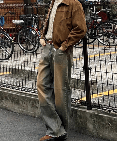 western faux suede bomber jacket　NL2174