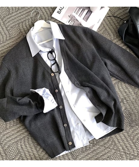 relaxed v neck knit cardigan /3color　NL2343