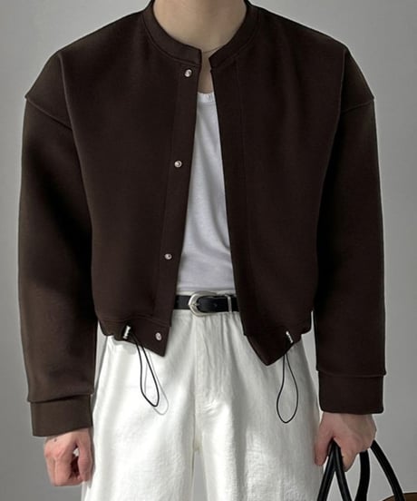 drawstring collarless blouson　NL2344
