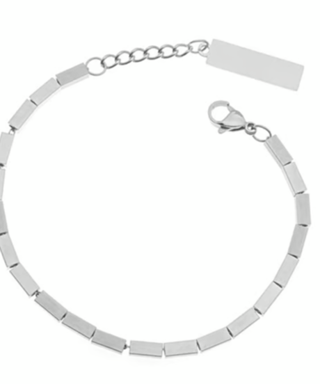 square block chain bracelet silver　NL2266