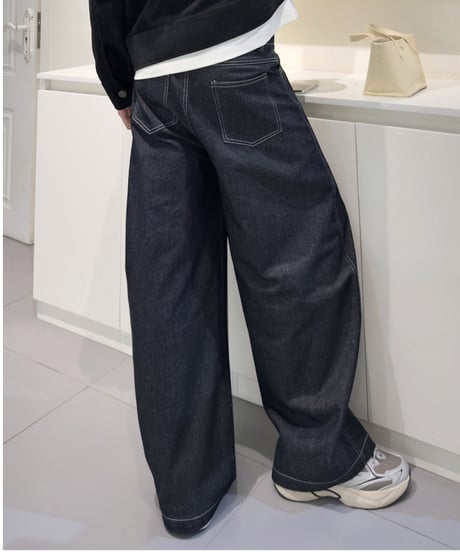 wide balloon denim pants　NL2353