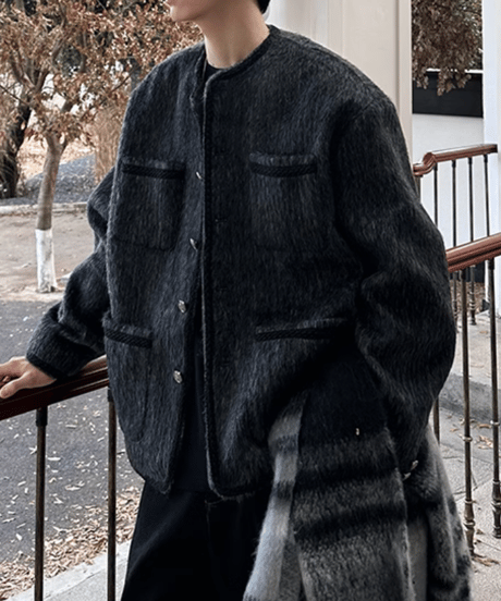collarless tweed jacket　NL2084
