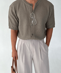 short sleeve mesh knit cardigan /3color　NL2155