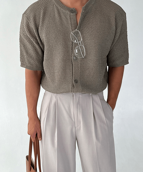 short sleeve mesh knit cardigan /3color　NL2155