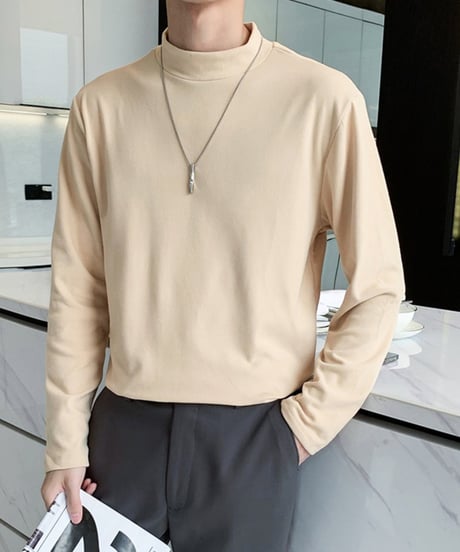 basic mock neck long sleeve tee /6color　NL2079
