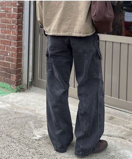 wide leg military cargo pants /2color　NL2350