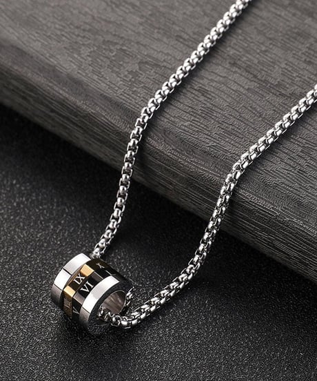 roman numeral cylinder pendant necklace　NL2212