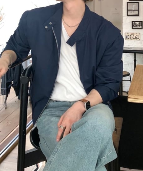 minimal zip wide blouson　NL2149