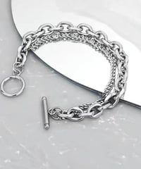double chain t-bar bracelet　NL2233