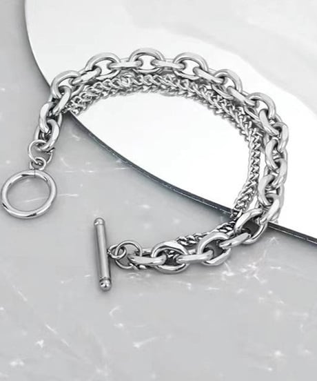 double chain t-bar bracelet　NL2233