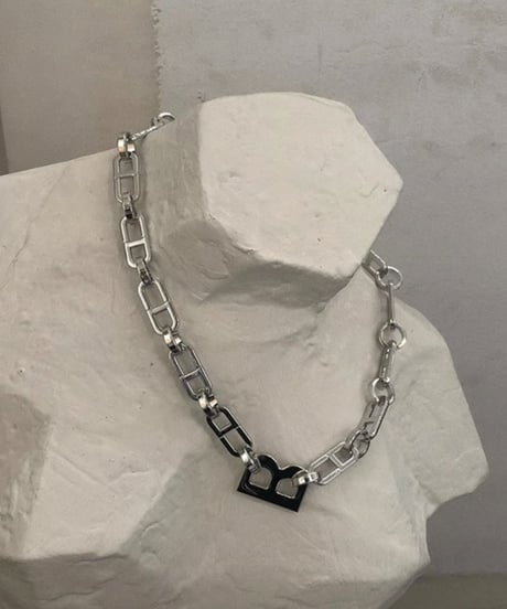 bold b initial chain necklace /2color　NL2244