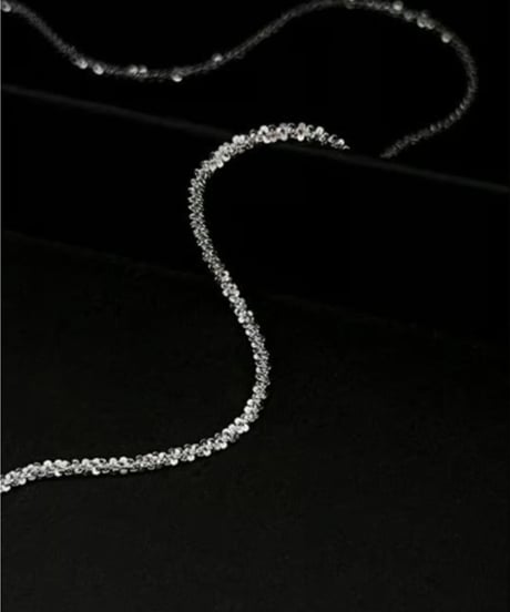 sparkling silver twist chain necklace　NL2200