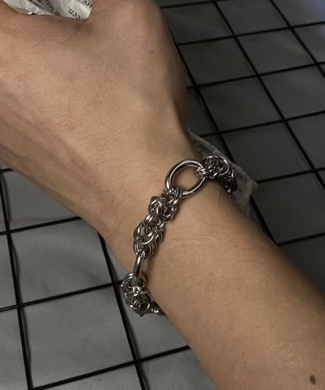 mixed ring silver chain bracelet　NL2224