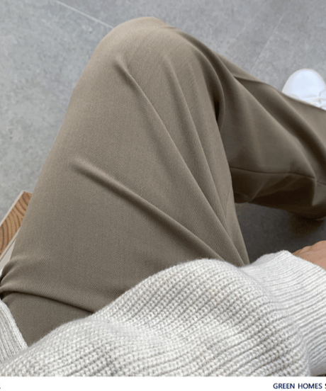 relaxed wide fit tuck slacks 　NL2318