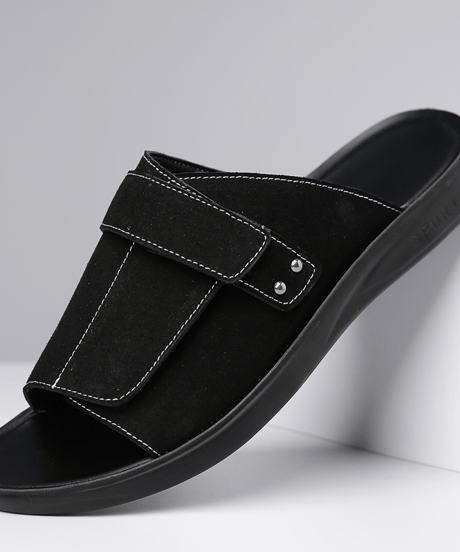minimalist suede adjustable slides /3color　NL2382