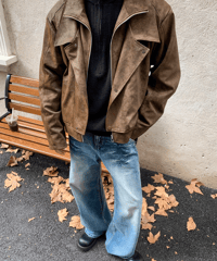 suede-like riders jacket　NL2085