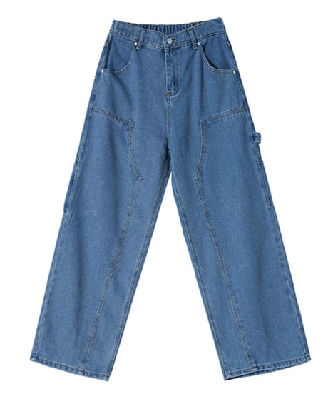 wide fit panel worker denim pants /2color　NL2172