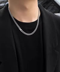 silver curb chain necklace　NL2180