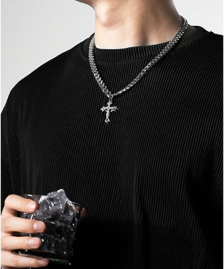 gothic cross iced cuban chain　NL2247