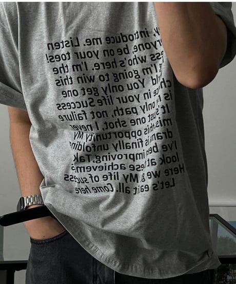 mirrored text casual loose tee /3color　NL2394