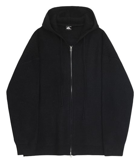 oversized zip-up knit hoodie /2color　NL2102