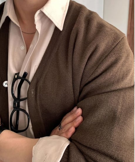 relaxed v neck knit cardigan /3color　NL2343