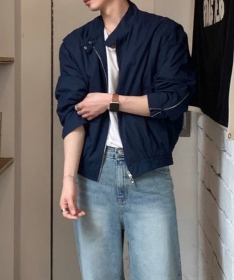 minimal zip wide blouson　NL2149