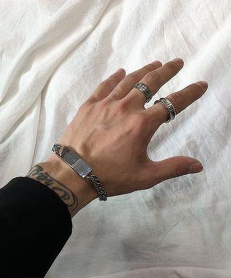silver chain id plate bracelet　NL2190
