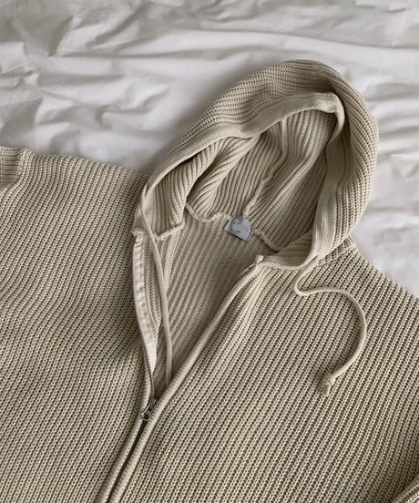 oversized zip-up knit hoodie /2color　NL2102