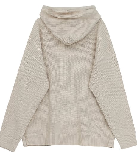 oversized zip-up knit hoodie /2color　NL2102