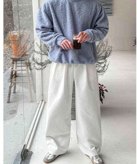 wide leg cotton tuck pants /2color　NL2150